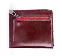 Portefeuille tendance pour homme - Couche supérieure rétro en cuir synthétique ultra fin en fibre de vache, design compact et élégant pour un usage quotidien, voyage, Rouge, Couleur unie