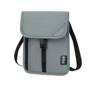Portefeuille tour de cou avec blocage RFIDS pour passeports cachés pochettes tour de cou faciles à dissimuler pochettes de voyage, pochette cadeau, portefeuille pour passeport familial, gris, One Size