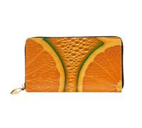 Portefeuille Tower Bridge à Londres pour femme - Grande capacité - Porte-cartes de crédit - Fermeture éclair - Pochette de voyage pour femme, Image de texture orange, Taille unique, Classique