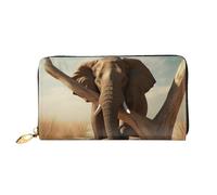Portefeuille Tower Bridge à Londres pour femme - Grande capacité - Porte-cartes de crédit - Fermeture éclair - Pochette de voyage pour femme, Éléphant au repos., Taille unique, Classique