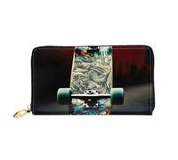 Portefeuille Tower Bridge à Londres pour femme - Grande capacité - Porte-cartes de crédit - Fermeture éclair - Pochette de voyage pour femme, Planches de skateboard, Taille unique, Classique