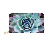 Portefeuille Tower Bridge à Londres pour femme - Grande capacité - Porte-cartes de crédit - Fermeture éclair - Pochette de voyage pour femme, Plante succulente, Taille unique, Classique