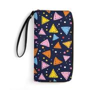 Portefeuille triangle en cuir imprimé de style dessin animé Porte-cartes avec dragonne Convient pour les hommes et les femmes, triangle de style dessin animé, 19,8 x 10,4 x 2,5 cm, moderne, Triangle