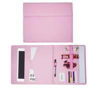 Portefeuille Triple Dossier Bombs Case",Skin Feeling,Pu A4 Padfolio,Rangement Multifonctionnel,Fermeture Magnétique,Carte D'identité,Carte De Visite,"Ipad - Type Rose