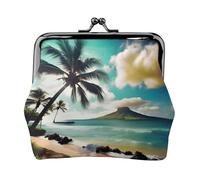Portefeuille tropical Beach Palms pour femme, porte-monnaie pour femme, petit portefeuille pour femme, adapté pour les femmes, élégant et personnalisé, noir, One Size, Art déco