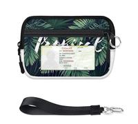 Portefeuille tropical en forme de feuille de palmier pour femmes, hommes, enfants, filles, garçons, mini porte-cartes à fermeture éclair avec fenêtre pour carte d'identité, léger et portable, petit