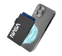 Portefeuille Ultra léger sous Licence Officielle NASA pour Homme et Femme avec MagSafe, Protection RFID, Portefeuille pour 2 Cartes gaufrées ou 3 Cartes Lisses, déploiement Rapide, Minimaliste