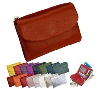 Portefeuille Unisexe en Cuir Galet, Porte-Monnaie Court en Cuir Véritable pour Pièces Et Cartes, Petit Porte-Monnaie Compact À Deux Volets avec Porte-Cartes, Pochette De 13,5 Cm, Petit Portefeuil (I)