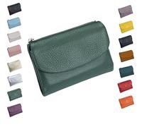Portefeuille Unisexe en Cuir Galet, Porte-Monnaie en Cuir Pleine Fleur avec Porte-Cartes, Compartiment à Monnaie Et Fentes pour Billets, Porte-Monnaie en VéRitable pour Homme Et Femme (I)