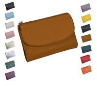 Portefeuille Unisexe en Cuir Galet, Porte-Monnaie en Cuir Pleine Fleur avec Porte-Cartes, Compartiment à Monnaie Et Fentes pour Billets, Porte-Monnaie en VéRitable pour Homme Et Femme (E)