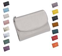 Portefeuille Unisexe en Cuir Galet, Porte-Monnaie en Cuir Pleine Fleur avec Porte-Cartes, Compartiment à Monnaie Et Fentes pour Billets, Porte-Monnaie en VéRitable pour Homme Et Femme (M)