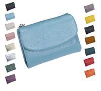 Portefeuille Unisexe en Cuir Galet, Porte-Monnaie en Cuir Pleine Fleur avec Porte-Cartes, Compartiment à Monnaie Et Fentes pour Billets, Porte-Monnaie en VéRitable pour Homme Et Femme (N)