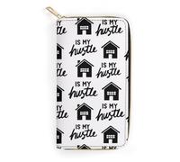 Portefeuille unisexe en cuir grande capacité, motif humoristique « L'immobilier, c'est mon truc », format compact et facile à transporter, idéal pour les activités de plein air et le quotidien.