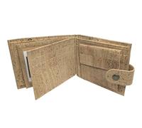 Portefeuille unisexe portugais en liège à trois volets - Portefeuille végétalien durable - Résistant à l'eau, provenant de Lisbonne - Comprend 6 emplacements pour cartes, 2 fenêtres pour carte