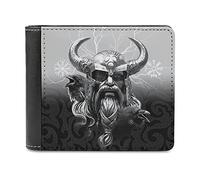 Portefeuille Viking Odin Corbeau en cuir PU pour homme, Blanc, Taille unique,
