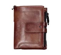 Portefeuille vintage en cuir avec chaîne - Portefeuille à fermeture éclair pour homme - Chaînes pour hommes - Portefeuille anti-vol - Pour homme - Cartes de crédit - Portefeuille - 9,74 x 1,18 x 4,72