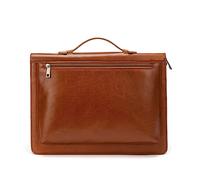 Portefeuille vintage en cuir fait à la main avec poignée pour iPad Pro/Microsoft Surface Pro/13" (Non personnalisé, cire d'huile) Marron