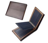 Portefeuille vintage en cuir | Porte-monnaie portable | Portefeuille en cuir synthétique pour homme avec espace de rangement différencié pour carte d'identité pour lui cadeau | Portefeuilles de