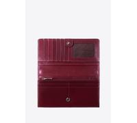 Portefeuille Wittchen pour femme, grand format, en cuir verni bordeaux.