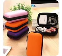 Portefeuille Zero avec fermeture éclair, câble de données rectangulaire, sac pour écouteurs, emballage de clés, pochette pour pièces de monnaie, sac de rangement pour monnaie, orange