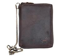 Portefeuille Zip-Autour, en Cuir Naturel résistant véritable, avec la chaîne, avec Un Scorpion