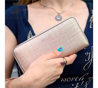 Portefeuilles à bracelet pour femmes Portefeuille En Cuir Fendu For Femme, Pochette À Deux Volets Avec Dragonne, Porte-cartes Tendance, Porte-monnaie, Sac For Téléphone Portable, D'argent(Khaki)