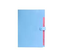Portefeuilles à reliure en plastique Dossiers accordéon classiques de 5 pages - Sacs rangement documents A4 avec matière et support rouleau test durables (bleu)(Blue)