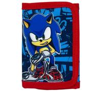 Portefeuilles avec fermeture à scratch accessoire de sac porte-cartes pièces billets pour enfants 13 x 8 cm, Sonic, 13 cm