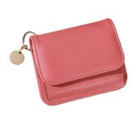 Portefeuilles de couleur unie pour femmes et filles, petits portefeuilles porte-monnaie, porte-cartes en polyuréthane, style coréen, porte-monnaie, rose