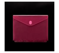 Portefeuilles de reliure en plastique dossiers fichiers perforés Transparent for les manches Documents A4 protecteur sac fournitures bureau Plastic Wallets(Red)