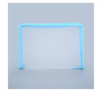 Portefeuilles de reliure en plastique Transparent A4 sac documents papeterie dossier stockage fichier maille pochette à fermeture éclair dossiers fichiers zippés portefeuilles bureau scolaire(Blue)