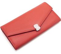 Portefeuilles en cuir pour femmes avec blocage RFID, pochette avec boucle motif litchi, un long portefeuille à trois volets multi-cartes de grande capacité pouvant contenir des téléphones portables