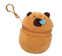 Portefeuilles en peluche avec motif animal de dessin animé Storage Bag Lovely Capybara Porte-monnaie Pendentif Étui pour écouteurs Pochette pour pièces de monnaie Petit sac à monnaie Rangement pour