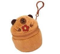 Portefeuilles en peluche avec motif animal de dessin animé Storage Bag Lovely Capybara Porte-monnaie Pendentif Étui pour écouteurs Pochette pour pièces de monnaie Petit sac à monnaie Rangement pour