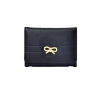 Portefeuilles Filles Mignon Arc Petit Portefeuille esthétique Porte-Carte Classique Trois Fois Sac à Main for Les Femmes étudiant Simple Pochette de Monnaie(Black)