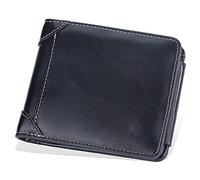 Portefeuilles for Hommes, Portefeuilles minimalistes, Minces, à Trois Volets en Cuir et Fibre de Carbone(Black)