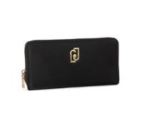 Portefeuille pour femme avec fermeture éclair LIU.JO, design élégant, couleur noire, détails dorés, fermeture complète, Noir , Pequeño, Moderne
