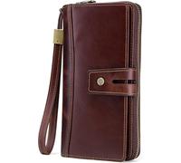 Portefeuilles, portefeuilles for hommes, portefeuille 28 emplacements for cartes 6 poches for reçus 2 poches for téléphone portable 1 porte-photo et 1 poche for pièces Pochette zippée avec dragonne(Br