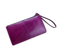 Portefeuilles pour femme - Grand sac à main avec dragonne - Portefeuille pour téléphone - Joli portefeuille long et fin pour la vie quotidienne - Portefeuille vert à coller, violet, Taille unique