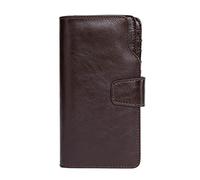 Portefeuilles pour Femmes Portefeuille en Cuir véritable Vintage Long Embrayage Portefeuilles Bourse ZipperHasp Hommes Sacs de téléphone Portable Portefeuilles (Color : Coffee Wallet)