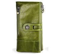 Portefeuilles pour Femmes Portefeuille Femmes Vache En Cuir Double Fermeture À Glissière Walets En Cuir Véritable Femme Bourse Longue Femmes Portefeuilles Dames Pochette Titulaire De La Carte (Color :