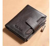 Portefeuilles pour Hommes avec Poche à Monnaie Zip Casual Court Trois Plis Petit Portefeuille Nouveau Portefeuille Masculin en Cuir Porte-Cartes Sac D’Argent, Brown