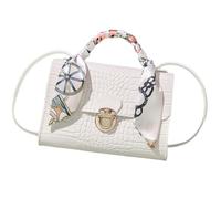 - Portefeuilles - Sac carré, sac à bandoulière TOTE | Femmes élégantes - - Sac à main, petits sacs pour voyage, fête, shopping, usage quotidien, portefeuille de taille M, Motif crocodile blanc, Voir