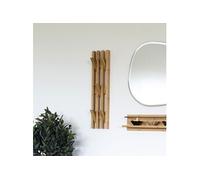 Portemanteau 5 crochets amovibles 14x60 cm en bambou naturel - DJEGA