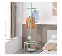 Portemanteau autoportant avec panier de rangement en métal pour couloir, couloir, arbre avec 6 crochets pour entrée et chapeau