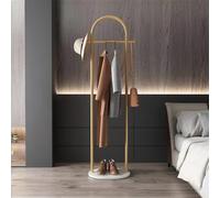 Portemanteau doré, portant à vêtements moderne avec base en marbre, porte-vêtements robuste autoportant, peut accrocher des vêtements, chapeaux, écharpes, organiser les chaussures 50 cm de large