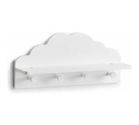 Portemanteau enfant nuage - ZELLER - Blanc - MDF, bois - Cintre pour vêtements pour enfants avec étagère Blanc