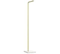 HOMCOM Portemanteau portant à vêtements 1,52 m avec cadre en métal, base en marbre, portemanteau sur pieds pour chapeau, manteaux et sacs, pour entrée, chambre à coucher, couloir, doré et blanc