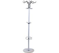 portemanteau indépendant avec 16 crochets Porte-vêtements Porte-veste Porte-cintres Chapeau d'arbre Organisateur de veste 4 niveaux Robuste pour l'entrée, le salon et la chambre à coucher Blanc