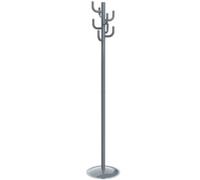 MAUL Porte-manteau gris MAULpolaris Lite 8 crochets robuste bureau | base acier stable, 8 patères décalées, accueil soigné au bureau, pour vêtements humides ou secs, montage facilité